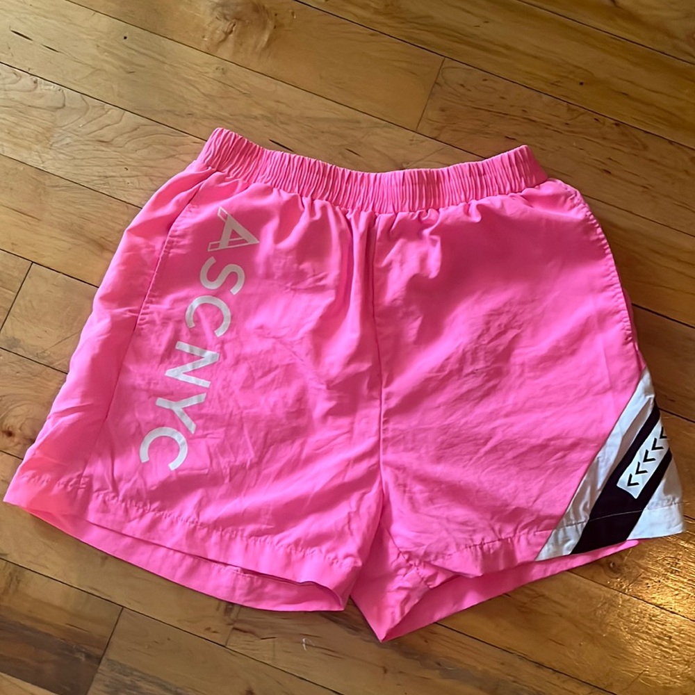 Agolde limited neon pink elastic shorts